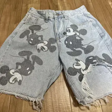 빈티지 미키마우스 데님 숏팬츠