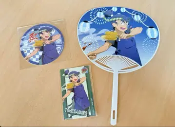 닌자 타마 란타로 닌자 타마 찻집 시쿠마루 사부로 미니 부채 코스터