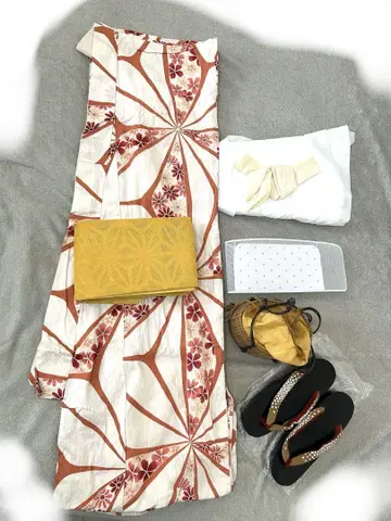 유카타, 오비, 일본 나막신, 복조리, 총 7종 세트
