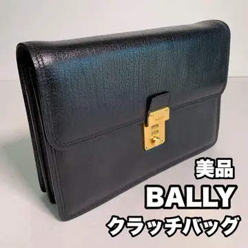 새상품급 BALLY 천연 가죽 다이얼 락 클러치백 세컨드 백 블랙
