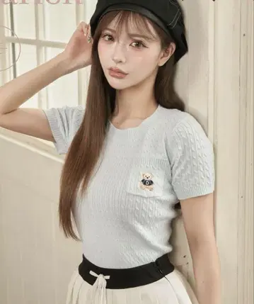 택 포함 새상품 다리치 D베어 케이블 니트탑 색스