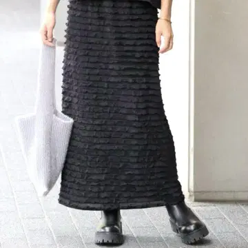 저널 스탠다드 레리움 프릴 롱 스커트 블랙 새상품급