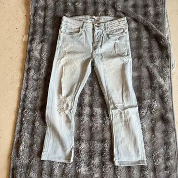 ZARA MAN 데미지 데님 팬츠 라이트 블루 사이즈 30