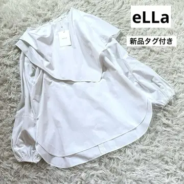 택 포함 새상품 eLLa 엘라 화이트 디자인 컬러 블라우스 프리 사이즈
