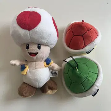 마리오 카트 봉제 인형 빨간색 껍질과 그린 껍질 슈퍼 마리오 키노피오