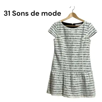 [새상품급] 31 Sons de mode 튜닉 화이트 38 레이스 보더