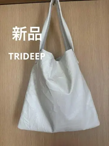 새상품 TRIDEEP 주름 가공 플랫 토트백 아이보리
