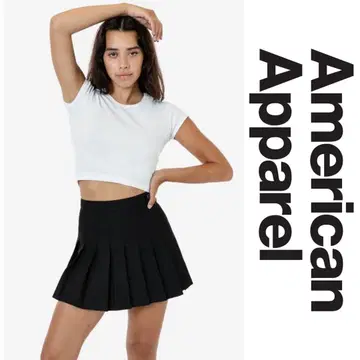 American Apparel 테니스 스커트 플리츠 블랙 검정