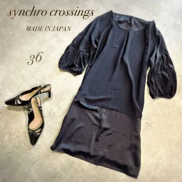 synchro crossings/튜닉 원피스 퍼프 슬리브 36 블랙