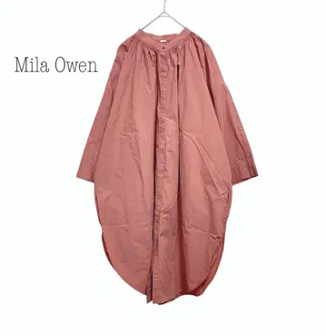 미라 오웬 MilaOwen 핑크 판초풍 스탠드 카라 셔츠 핑크