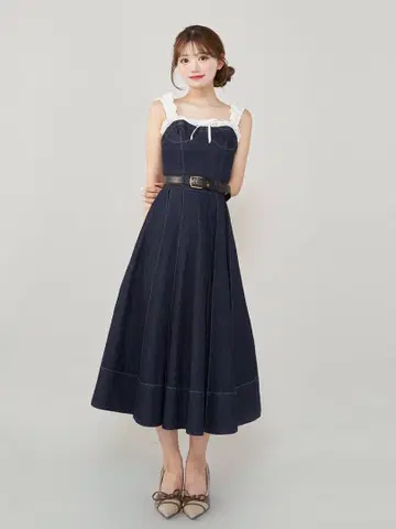 Darich 도킹 데님 미디 원피스 다리치