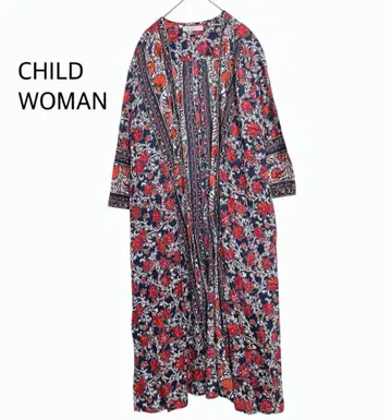 차일드우먼 CHILD WOMAN 카프탄 원피스 하오리 네이비
