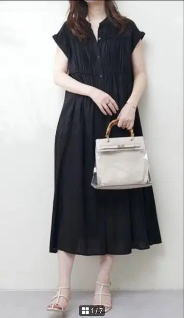 natural couture 개더 디자인 양류 셔츠 원피스 새상품