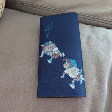 하카타 야마카사 히키코 자수 네이비 장지갑
