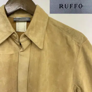 RUFFO 루포 이탈리아제 천연 가죽 스웨이드 가죽 셔츠 반팔 M 상당