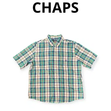 US 구제 의류] CHAPS 빅 사이즈 반팔 체크 셔츠 2XL