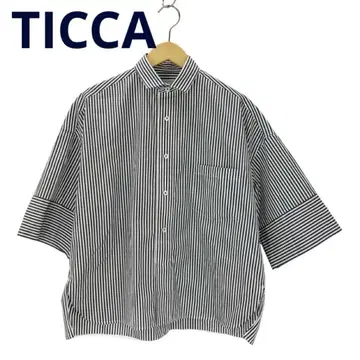 TICCA(티카) 스퀘어 반팔 더블 커프스 셔츠 여성용 FREE
