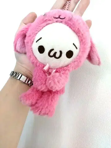 이모티콘 핑크 토끼 봉제 인형 스트랩