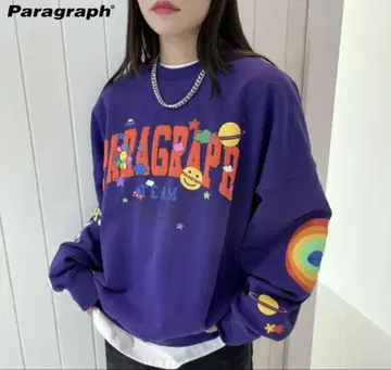 Paragraph 패러그래프 해피 로고 풀오버 맨투맨