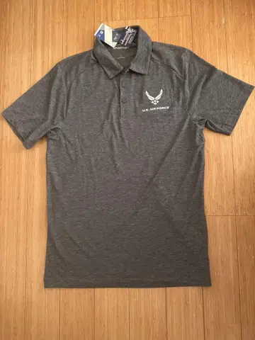 U.S. AIR FORCE 피케 셔츠 다크 그레이 S 일본은 M 사이즈