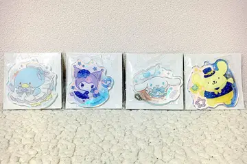 산리오 몽실 리본 엔젤 미니 아크릴 키링 4종 세트