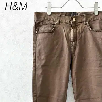 H&M 데님 팬츠 슬림 핏 스트레치 포켓 부착 심플 빅 사이즈