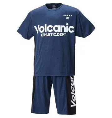 VOLCANIC 양이온 천축 절개 반팔 티셔츠 + 하프 팬츠 swg4