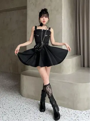 Darich 나일론 점퍼 미니 원피스