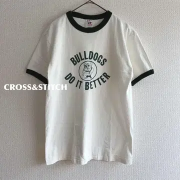 CROSS&STITCH 불독 링거 티셔츠 유니섹스 m187