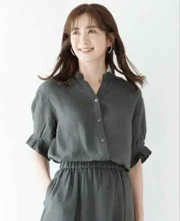 23구 LIBECO 스키퍼 블라우스 카키 38