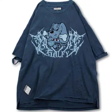 GALFY GALFY 염색 염색 강아지 보로보로 Tee NAVY