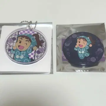 사사야마 헤이다 트레이딩 아크릴 키링 캔뱃지 2개 세트
