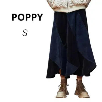 새상품급 POPPY 포피 마가렛 코듀로이 스커트 아사기뇨