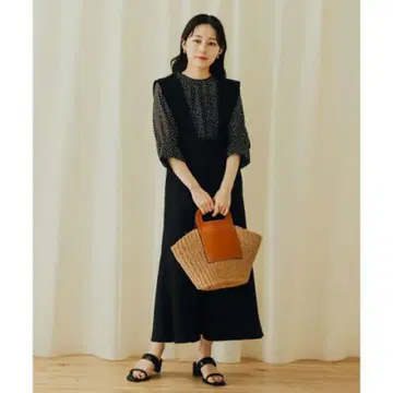 센스 오브 플레이스 스트레치 머메이드 오버롤 스커트 블랙