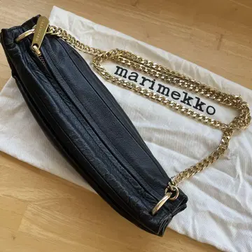 marimekko 마리메꼬 칼라 체인 숄더 블랙 골드