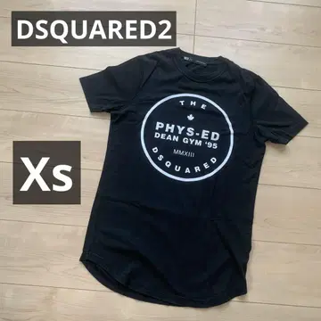 DSQUARED2 반팔 티셔츠 블랙 심플 로고 티 밑단 데미지 가공