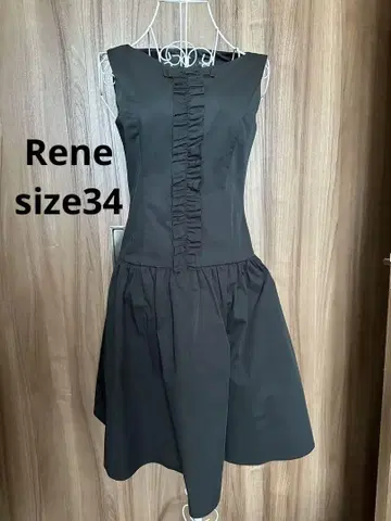 Rene 프론트 프릴 슬리브리스 무릎 기장 원피스 사이즈 34