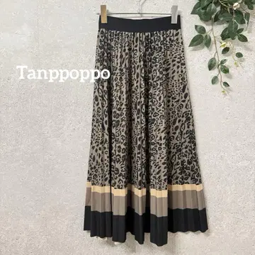 Tanppoppo 레오파드 프린트 플리츠 스커트