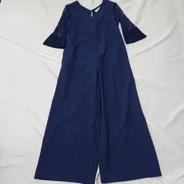 Dress Lab 네이비 소매 레이스 올인원