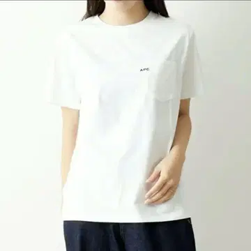 A.P.C. 자수 로고 포켓 티셔츠 XS 화이트