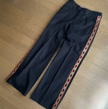 넘버나인 2001ss 사이드 챕 팬츠 코튼 치노 팬츠 2 블랙