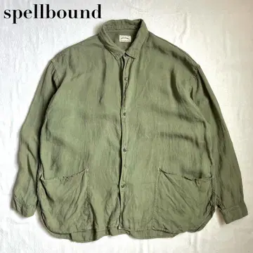 spellbound 린넨 셔츠 자켓 커버올 올리브 일본제