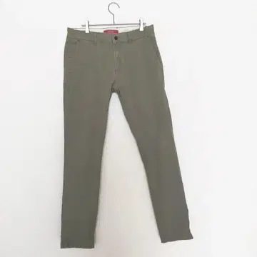 ZARAMAN 스트레이트 팬츠 그린 M 32 치노 팬츠 스트레치 소재