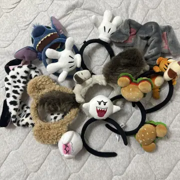 캐릭터 봉제 인형 머리띠 세트