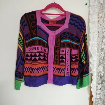 MISSONI 7부 소매 가디건 비비드 컬러풀 개성파