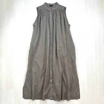 새상품급 허그아워 스탠드 카라 셔츠 원피스 린넨 혼방