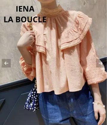 IENA LA BOUCLE 도비 도트 레이스 블라우스 핑크 22SS
