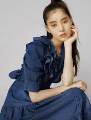 스나이델 데님 프릴 원피스 신키 유코 콜라보 인디고 사이즈 0