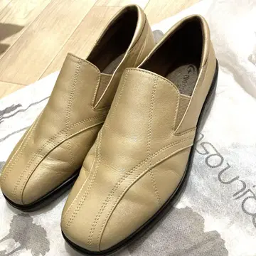 문스타 여성용 샴페인 골드 가죽 신발 23.5cm 4E