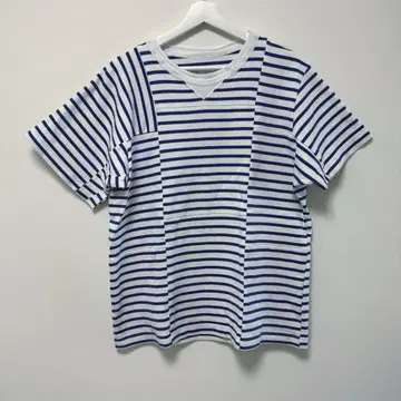 sacai 사카이 보더 티셔츠 셔츠 블루 x 화이트 2
